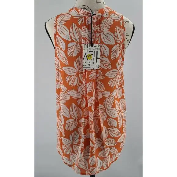 41 Hawthorn Stitch Fix tropical print orange tank size small Resort wear office - Picture 3 of 7